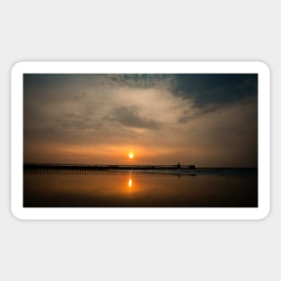Sunrise over Blyth beach in Northumberland Sticker